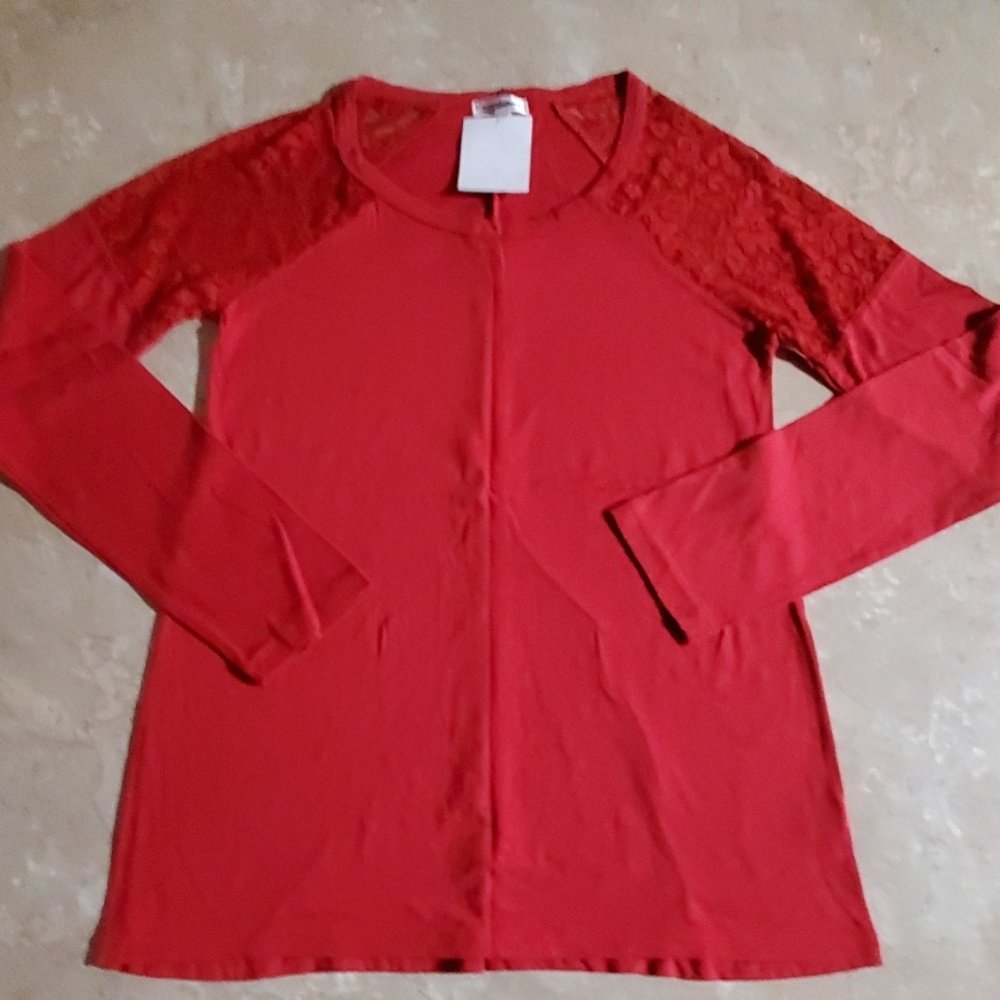 PJ Salvage Red Long Sleeve Sleep Top S